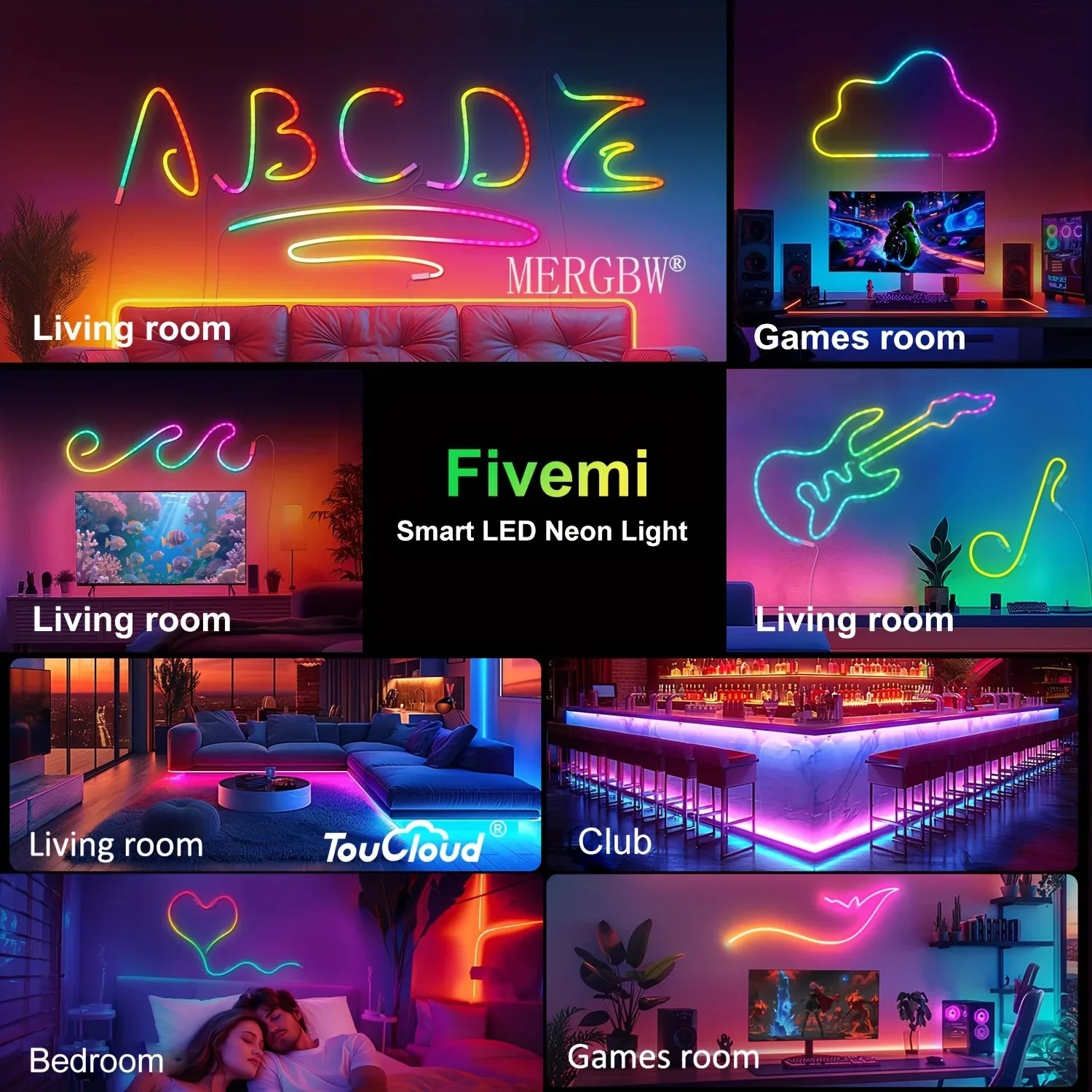 Tira LED RGBIC con App Bluetooth y Sincronización Musical – Impermeable