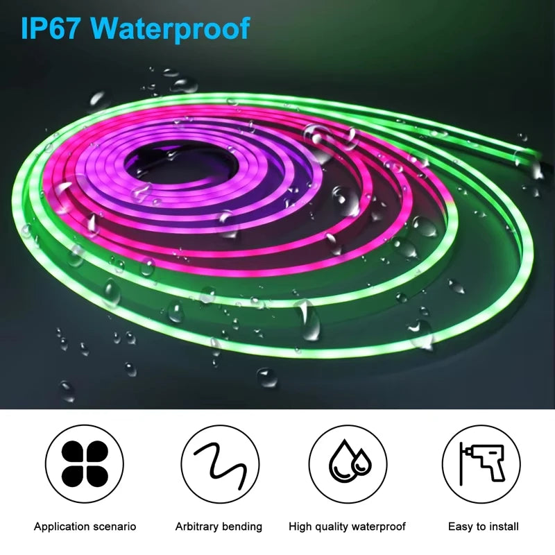 Tira LED RGBIC con App Bluetooth y Sincronización Musical – Impermeable