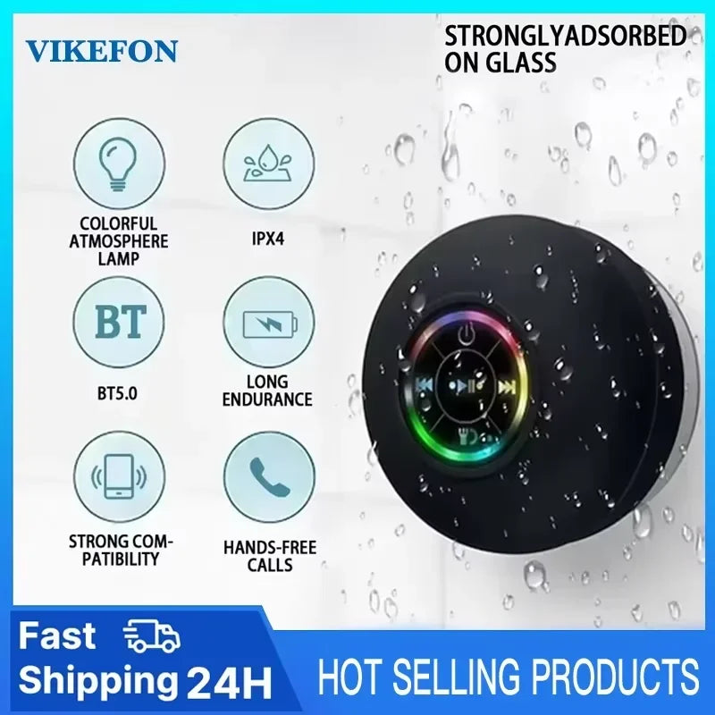 Altavoz Bluetooth Waterproof con Ventosa y Micrófono – Ducha y Coche