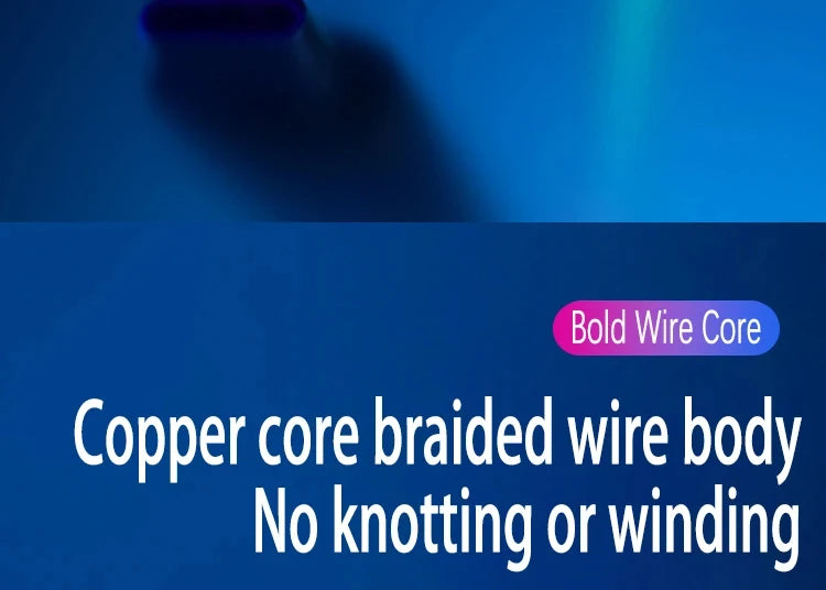 Cable de Carga Rápida 6A 3‑en‑1 con Luz RGB – USB‑C / Micro USB / iPhone (1.2m)