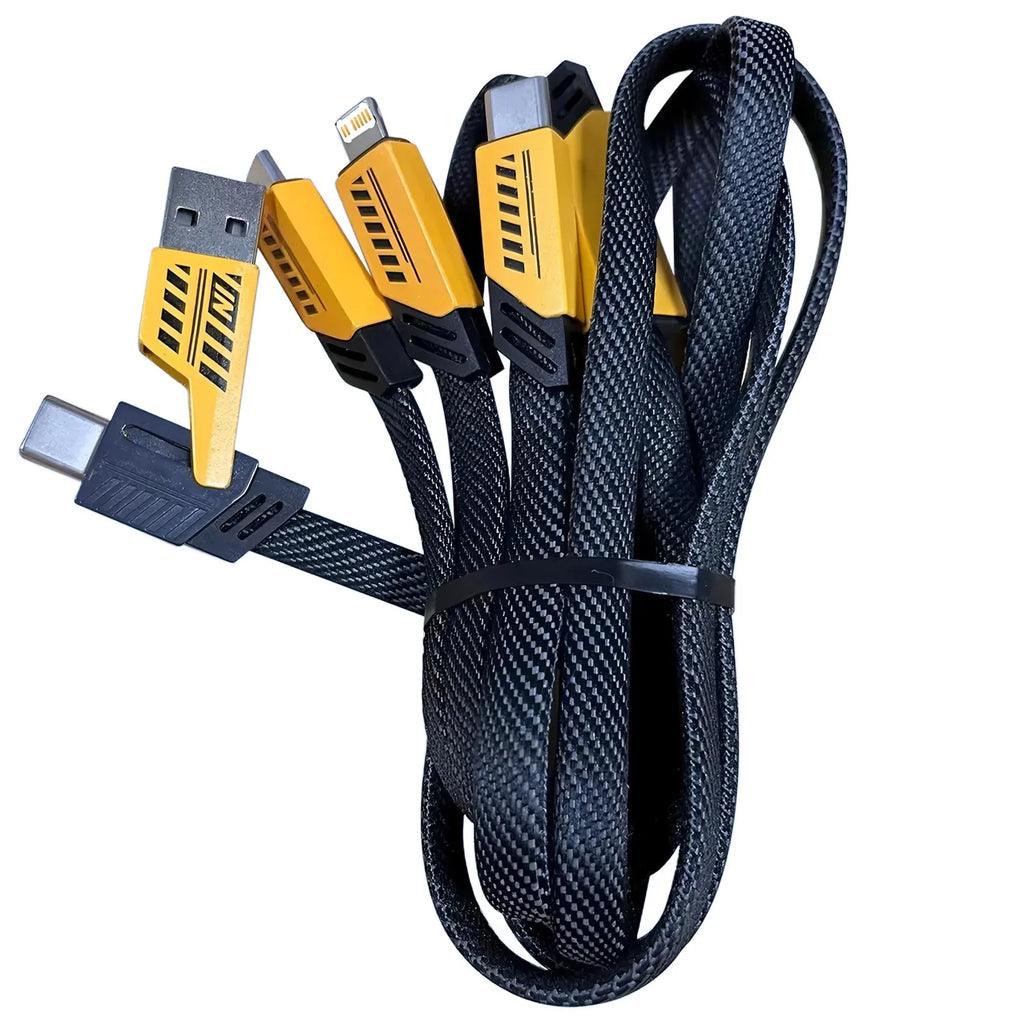 Cable de Carga Rápida 240W 3‑en‑2 — USB‑C / Micro USB / iPhone (1.2m)
