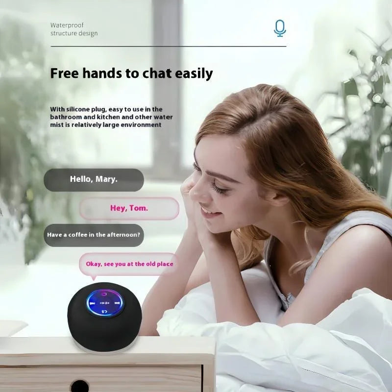 Altavoz Bluetooth Waterproof con Ventosa y Micrófono – Ducha y Coche