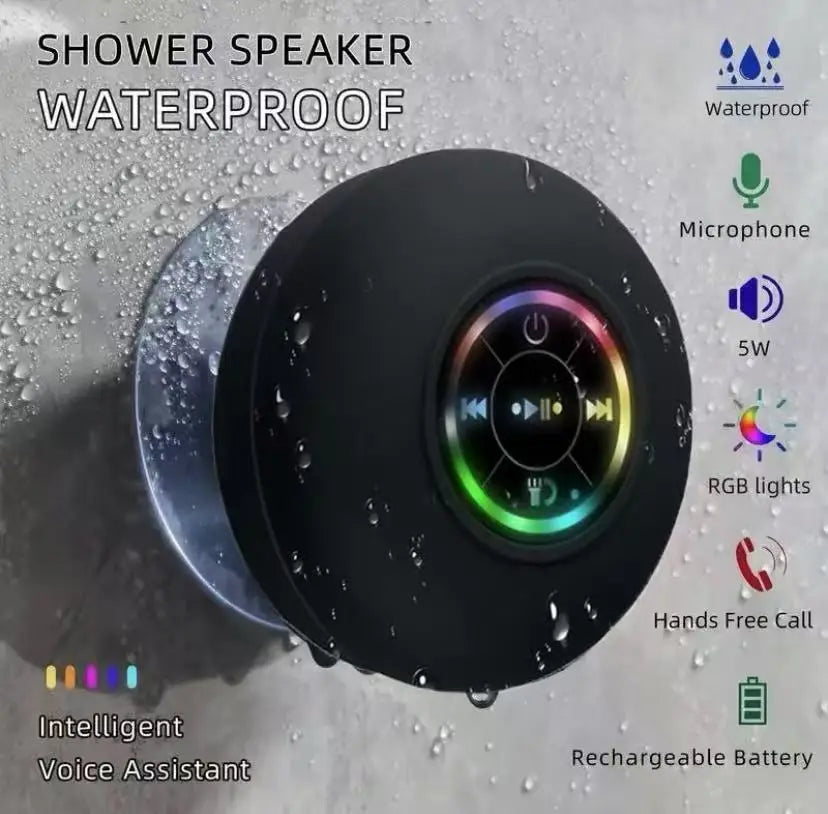Altavoz Bluetooth Waterproof con Ventosa y Micrófono – Ducha y Coche